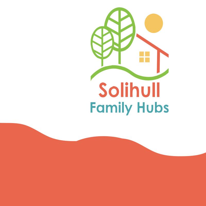 Colour banner with Family Hubs logo