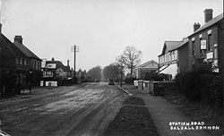 Black and white photo of Station Road, Balsall Common