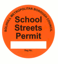 graphic of a school streets permit badge