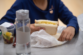 Child eating during HAF session