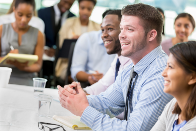 Graduates in meeting