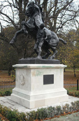 Man and horse statue