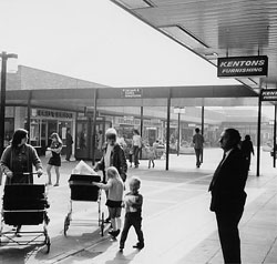Black and white photo of Chelmsley Wood shopping centre