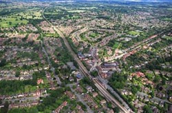 arial view of Dorridge