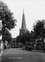 black and white photo of St Alphege Church