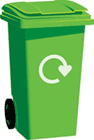 Green wheelie bin