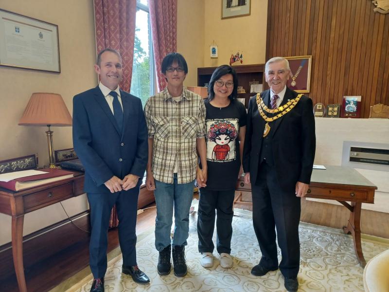 The Mayor of Solihull with Yuk Ming Wong, Miu Ching Yeung and Cllr Gough