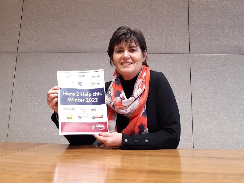 Cllr Karen Grinsell and the Here2Help this Winter 2022 booklet 