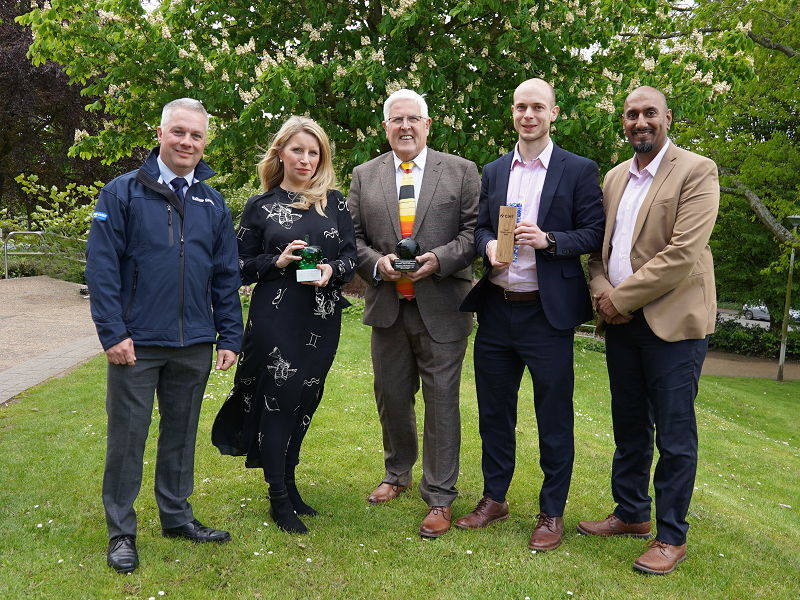 Cllr Hawkins with staff from Balfour Beatty and Solihull Council celebrate their international award