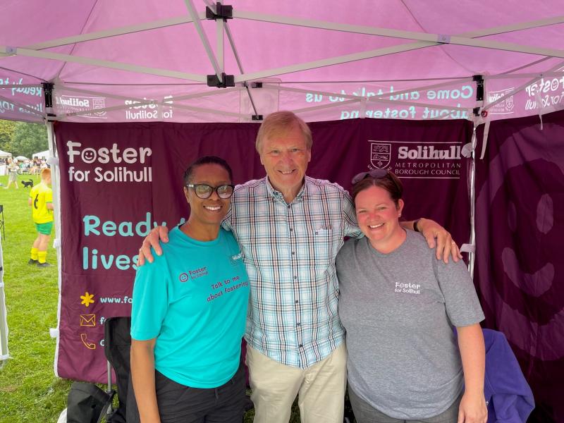 Councillor Courts meets members of the foster for solihull team at dorridge day