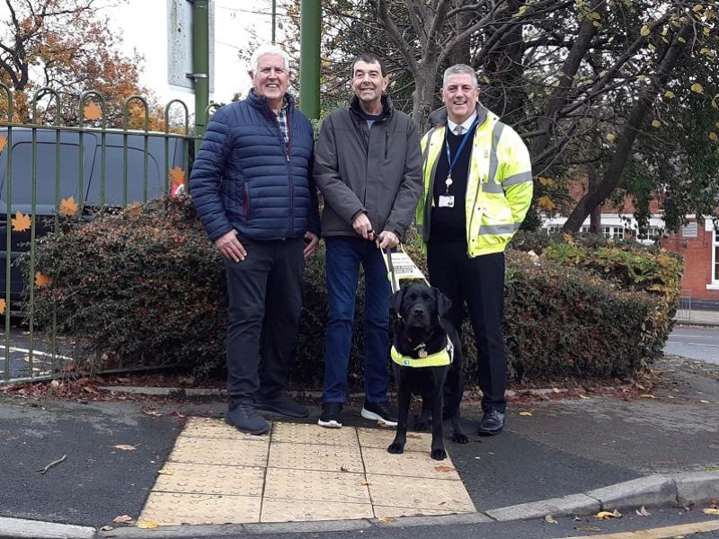 Cllr Ken Hawkins, Steve Love, Flash and Rob Wyatt would like more people to join the vulnerable road user group