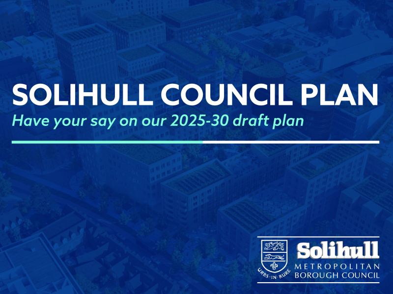 Graphic promoting the Solihull Council Plan consultation 