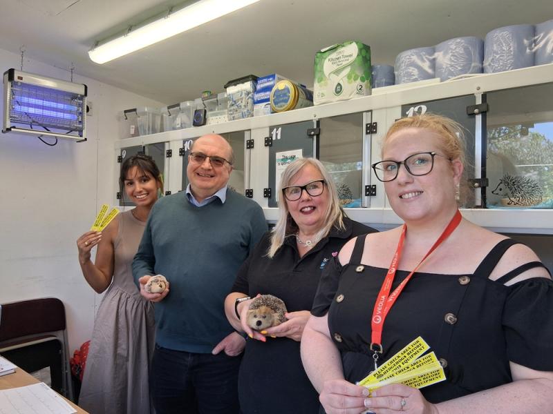 Staff from Veolia Solihull and Solihull Council at the Solihogs Rescue Centre