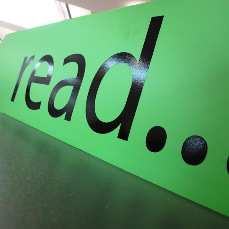 sign saying read