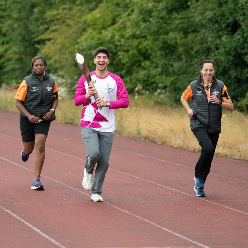 Runner with Commonwealth games baton