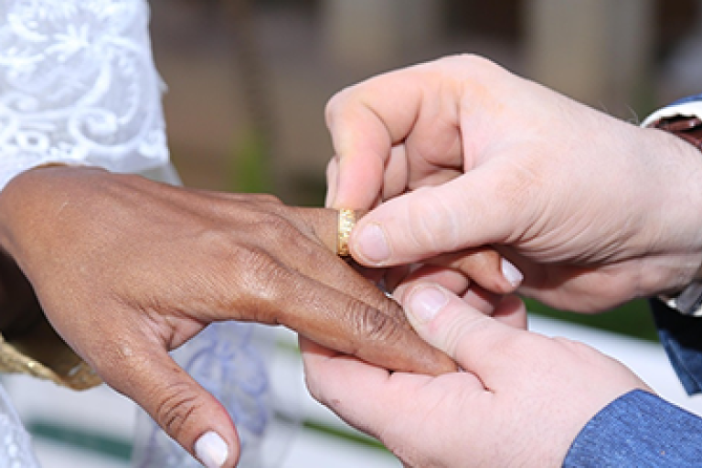 image of putting on wedding ring