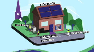 A graphic of a house