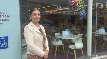 Cllr Qais outside The Core