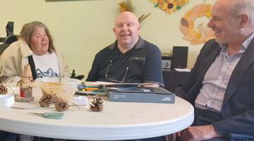 Councillor Dicicco talks to people using day opportunities