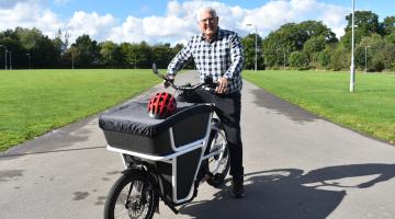 Cllr Ken Hawkins at the Tudor Grange Park cycle track