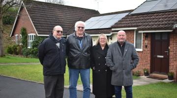 Solihull Council cabinet member for climate change and planning Councillor Andy Mackiewicz with residents Richard, Jackie and Barry
