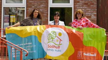 Left to right: Family Hubs Manager, Louise Hudson, Leader of Solihull Council, Councillor Karen Grinsell, and Headteacher of Meriden CofE Primary School, Lucy Anderton