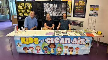 Nick, Annabel and Amanda at the Clean Air Day stall at the Core