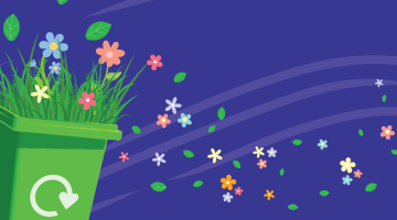 Graphic garden waste bin