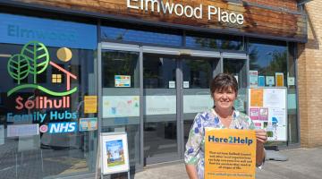 Leader of the Council, Councillor Grinsell standing outside Elmwood Family Hub