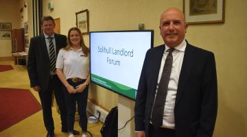 FBC Manby Bowdler Partner and commercial litigation specialist Gareth Ruddock, Alana Davies from The National Residential Landlords Association (NRLA), and Solihull Council’s Cabinet Member for Housing Councillor Mark Parker