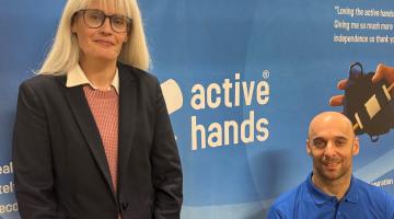 Cllr Delaney meeting with Rob Smith, CEO of Active Hands - A Solihull-based manufacturer specialising in innovative mobility aids