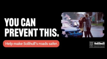 Young people at a car accident with the wording 'You can prevent this'