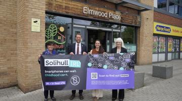 cllr grinsell, Tom Beveridge, Katie from Ordinary Magic and Cllr Delaney at the launch of Solihull IRL