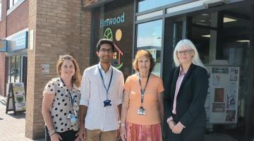 Catherine, JJ, Mary and Cllr Delaney at Elmwood Family Hub