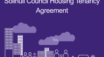 A purple graphic with the text 'Solihull Council Housing Tenancy Agreement'