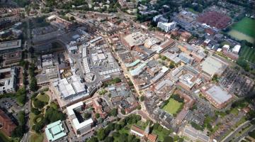 aerial view of Solihull town centre
