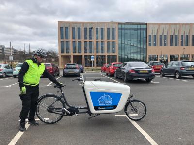 Solihull Council instructor with an e-cargo bike