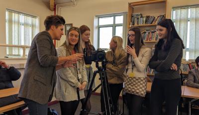 Students with camera