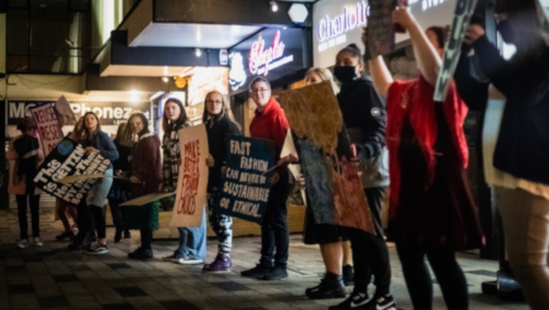 Student protesters in Shirley