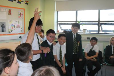 School class taking part in an activity