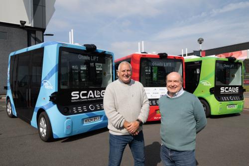 Councillor Andrew Mackiewicz with the SCALE shuttles