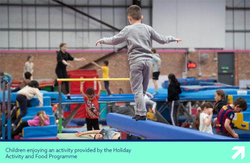 photo of Children enjoying an activity provided by the Holiday Activity and Food Programme