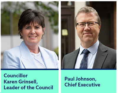 photo of Councillor Karen Grinsell, Leader of the Council and Paul Johnson, Chief Executive