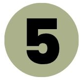 Number 5 on a circular background