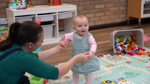 Mother and baby at at Family Hub