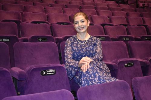 Cllr Wazma Qais at The Core Theatre's auditorium