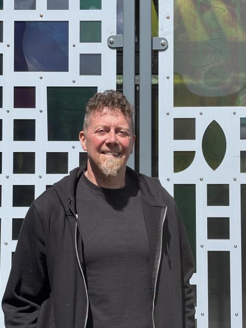 Neil Roberts standing in Chelmond's Cross