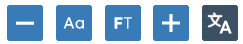 Recite Me toolbar icons: decrease font, font type, focus text, increase font, translation