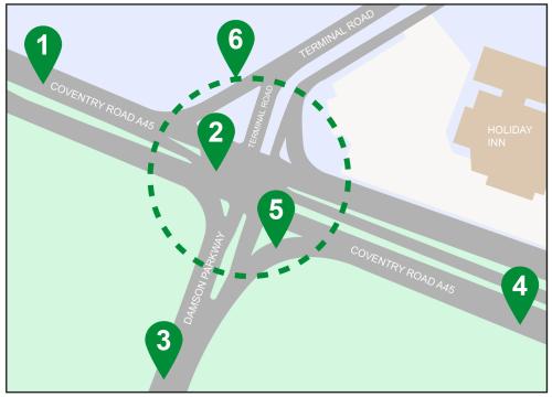 A45 Junction Improvements map