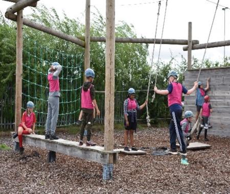 Children on a climbing frame